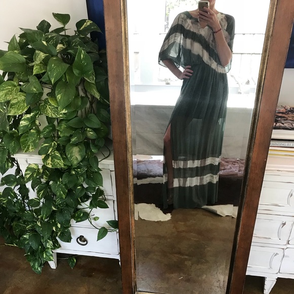 Gypsy 05 Green Tie-Died Long Dress - Picture 3 of 8